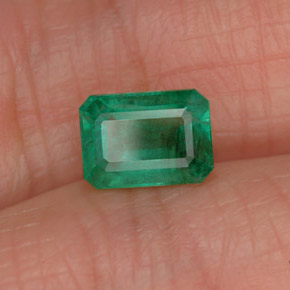0.96캐럿 천연 그린 에메랄드, 에메랄드 컷, 6.9×5 mm, SI-I1