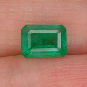 0.93캐럿 천연 그린 에메랄드, 에메랄드 컷, 6.9×5.1 mm, SI-I1