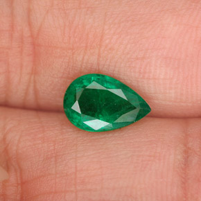 0.98캐럿 천연 그린 에메랄드, 배 모양, 8.8×5.8 mm, VS-SI
