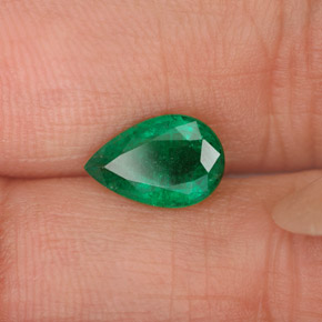 0.98캐럿 천연 그린 에메랄드, 배 모양, 8.8×5.8 mm, VS-SI