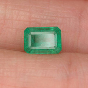 1.06캐럿 천연 그린 에메랄드, 에메랄드 컷, 7×5.1 mm, SI-I1