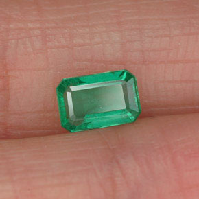 0.56캐럿 천연 그린 에메랄드, 에메랄드 컷, 6.2×4.1 mm, SI-I1