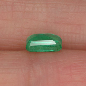 0.56캐럿 천연 그린 에메랄드, 에메랄드 컷, 6.2×4.1 mm, SI-I1
