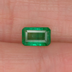 0.50캐럿 천연 그린 에메랄드, 에메랄드 컷, 5.8×3.8 mm, SI-I1