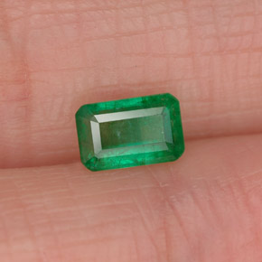 0.50캐럿 천연 그린 에메랄드, 에메랄드 컷, 5.8×3.8 mm, SI-I1