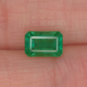 0.72캐럿 천연 그린 에메랄드, 에메랄드 컷, 6×4.1 mm, SI-I1