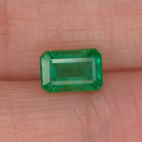0.72캐럿 천연 그린 에메랄드, 에메랄드 컷, 6×4.1 mm, SI-I1