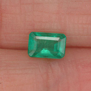 0.49캐럿 천연 그린 에메랄드, 에메랄드 컷, 5.8×4 mm, SI-I1