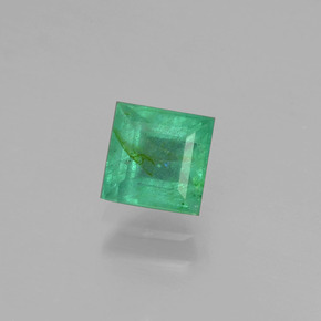 0.72캐럿 천연 그린 에메랄드, 스퀘어, 5×5 mm, SI-I1