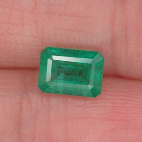 0.87캐럿 천연 그린 에메랄드, 에메랄드 컷, 6.9×5 mm, I1