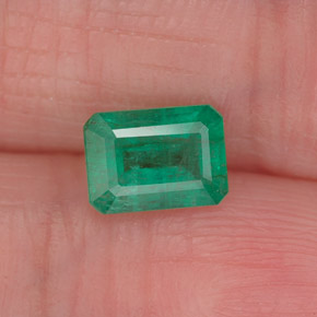 0.87캐럿 천연 그린 에메랄드, 에메랄드 컷, 6.9×5 mm, I1