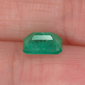 0.87캐럿 천연 그린 에메랄드, 에메랄드 컷, 6.9×5 mm, I1