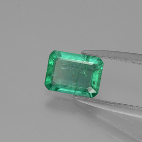0.83캐럿 천연 그린 에메랄드, 에메랄드 컷, 7×5.1 mm, I1