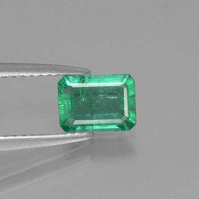 0.83캐럿 천연 그린 에메랄드, 에메랄드 컷, 7×5.1 mm, I1