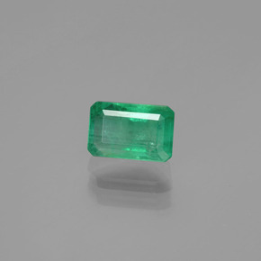 0.96캐럿 천연 그린 에메랄드, 에메랄드 컷, 6.9×4.6 mm, SI-I1