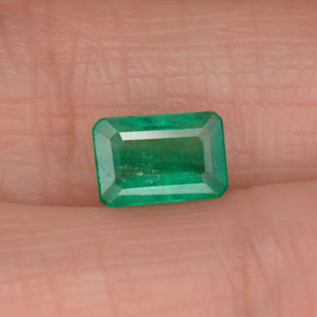 0.83캐럿 천연 그린 에메랄드, 에메랄드 컷, 7×4.8 mm, SI-I1