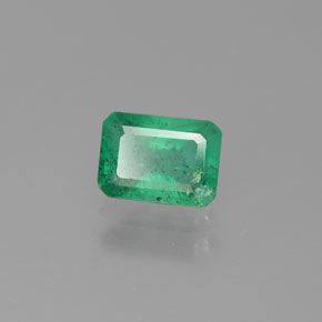 0.88캐럿 천연 그린 에메랄드, 에메랄드 컷, 6.9×4.9 mm, I1