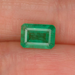 0.92캐럿 천연 그린 에메랄드, 에메랄드 컷, 7×5 mm, SI-I1