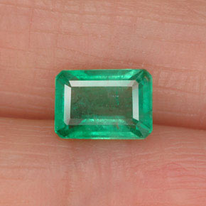 1.00캐럿 천연 그린 에메랄드, 에메랄드 컷, 7.1×5.1 mm, SI-I1