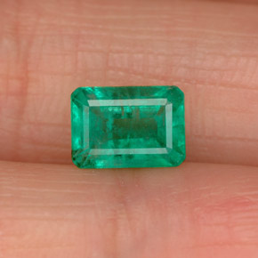 1.09캐럿 천연 그린 에메랄드, 에메랄드 컷, 7.2×5.1 mm, SI-I1