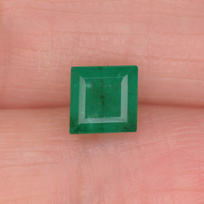 0.75캐럿 천연 그린 에메랄드, 스퀘어, 5.1×5.1 mm, I1