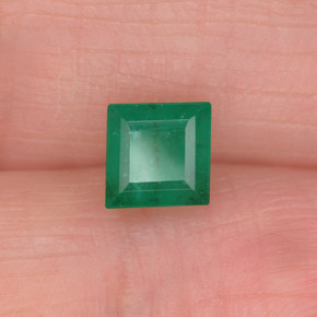 0.75캐럿 천연 그린 에메랄드, 스퀘어, 5.1×5.1 mm, I1