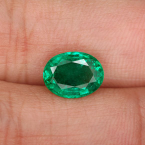 1.58캐럿 천연 그린 에메랄드, 타원형 컷, 8.7×6.7 mm, SI-I1