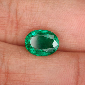1.58캐럿 천연 그린 에메랄드, 타원형 컷, 8.7×6.7 mm, SI-I1