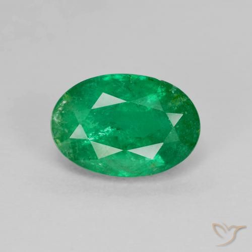 1.68ct 자연스러운 미디엄 그린 에메랄드, 타원형, SI-I1