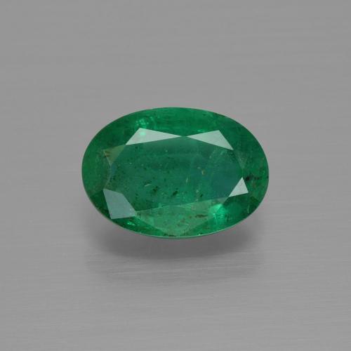 1.43캐럿 천연 쿨 그린 에메랄드, 타원형 컷, 9.2×6.4 mm, SI-I1