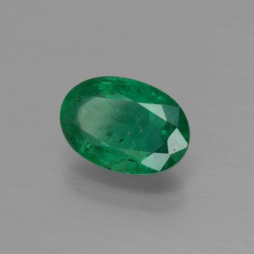 1.43캐럿 천연 쿨 그린 에메랄드, 타원형 컷, 9.2×6.4 mm, SI-I1