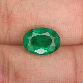 1.95캐럿 천연 미디엄 그린 에메랄드, 타원형 컷, 9.5×7 mm, SI-I1
