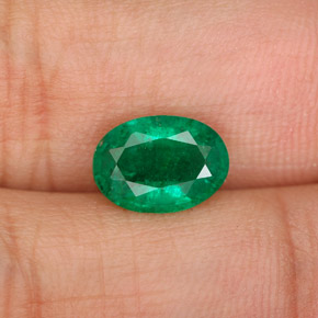 1.37캐럿 천연 그린 에메랄드, 타원형 컷, 9×6.5 mm, SI-I1