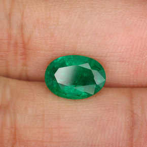1.37캐럿 천연 그린 에메랄드, 타원형 컷, 9×6.5 mm, SI-I1