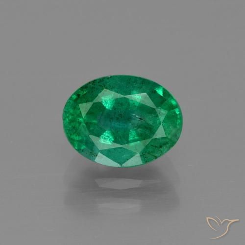 1.55ct 자연스러운 미디엄 그린 에메랄드, 타원형, SI-I1