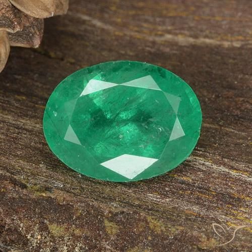 1.07ct 자연스러운 제이드 그린 에메랄드, 타원형, I1