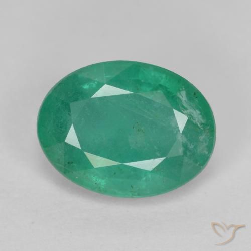 1.14ct 자연스러운 청록색 에메랄드, 타원형, SI-I1