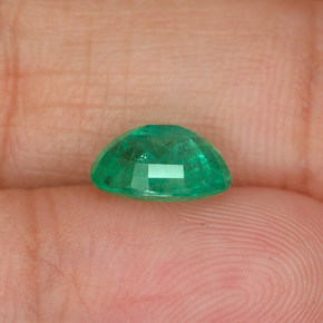 1.26캐럿 천연 그린 에메랄드, 타원형 컷, 8×6 mm, SI-I1