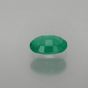 0.82캐럿 천연 미디엄 딥 그린 에메랄드, 타원형 컷, 7.4×5.2 mm, SI-I1