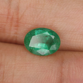 1.32캐럿 천연 그린 에메랄드, 타원형 컷, 8×6.2 mm, SI-I1