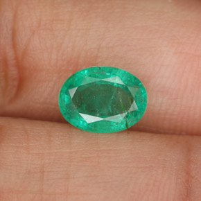 1.07캐럿 천연 그린 에메랄드, 타원형 컷, 8×6 mm, SI-I1