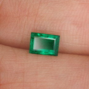 0.41캐럿 천연 그린 에메랄드, 바게트, 5.3×3.9 mm, SI-I1