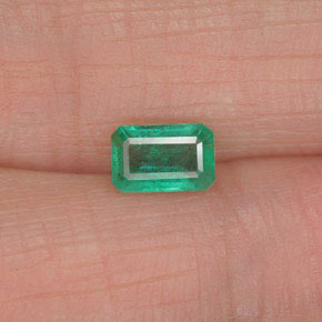 0.52캐럿 천연 그린 에메랄드, 에메랄드 컷, 6×3.9 mm, SI-I1
