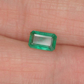 0.52캐럿 천연 그린 에메랄드, 에메랄드 컷, 6×3.9 mm, SI-I1