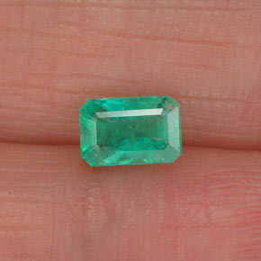0.58캐럿 천연 그린 에메랄드, 에메랄드 컷, 5.9×3.9 mm, SI-I1