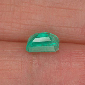0.58캐럿 천연 그린 에메랄드, 에메랄드 컷, 5.9×3.9 mm, SI-I1