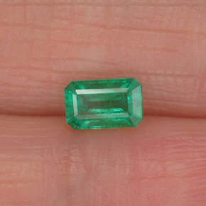 0.46캐럿 천연 그린 에메랄드, 에메랄드 컷, 5.8×3.7 mm, SI-I1