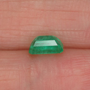 0.46캐럿 천연 그린 에메랄드, 에메랄드 컷, 5.8×3.7 mm, SI-I1