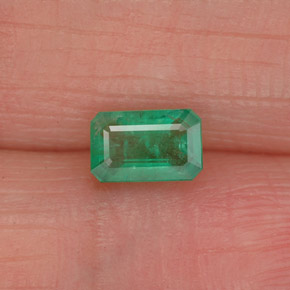 0.50캐럿 천연 그린 에메랄드, 에메랄드 컷, 5.8×3.8 mm, SI-I1