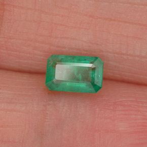 0.50캐럿 천연 그린 에메랄드, 에메랄드 컷, 5.8×3.8 mm, SI-I1